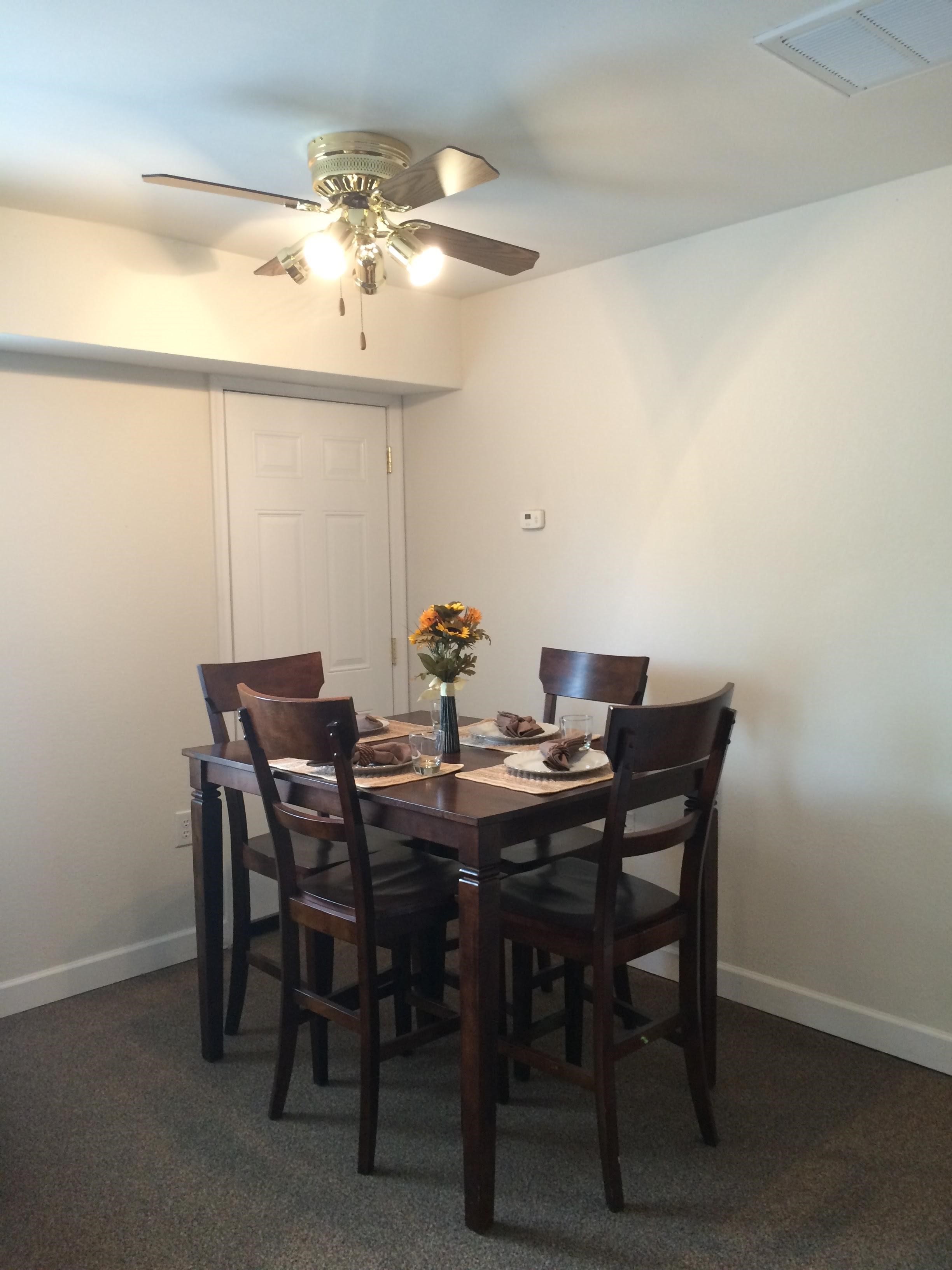 Dining area in two bedroom model